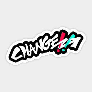 Graffiti - Change!! (white) Sticker